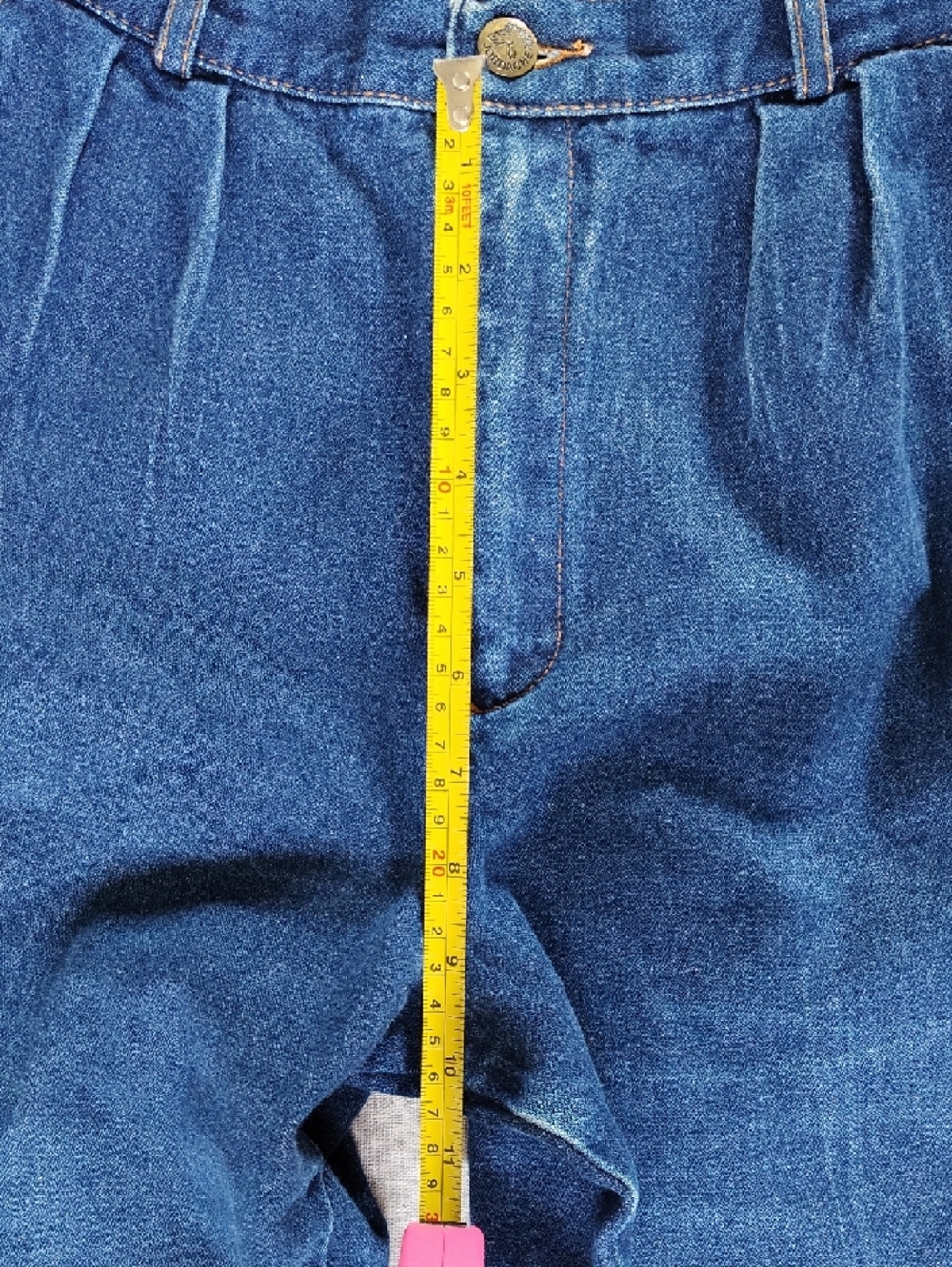 Vintage Jordache Indigo Denim Pleated Jeans - Picture 4 of 9